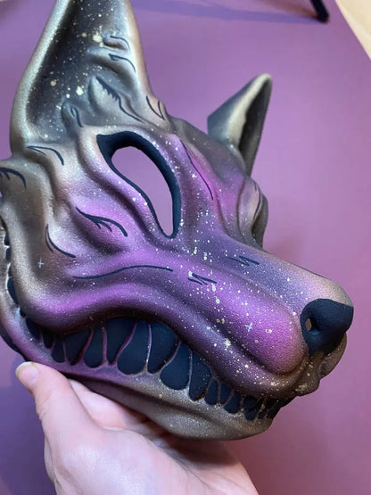 Starry Sky Kitsune Fox Full Face Mask