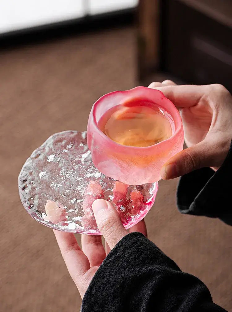Sakura Pink Frost Cup with Coaster