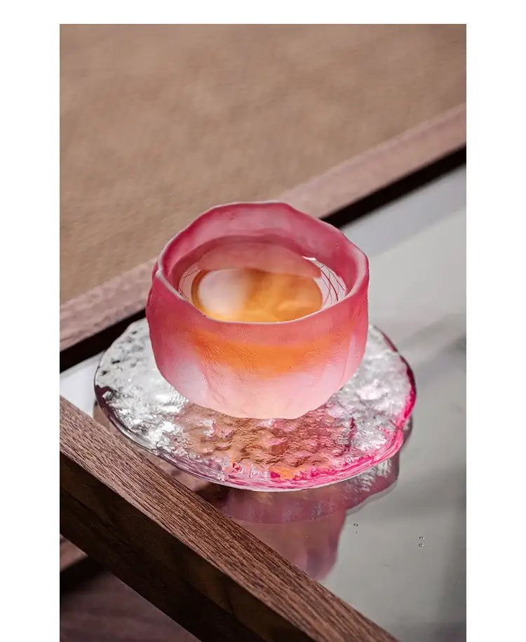 Sakura Pink Frost Cup with Coaster